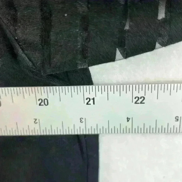 Miholl V Neck Top Women's XL Black Long Sleeves Sheer Stripes - Picture 7 of 7